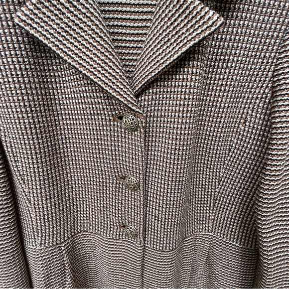 ST JOHN Wool Rayon Knit Neutral Tone Blazer Jacket PF14 GRP0 in Sz 16 - Picture 7 of 16